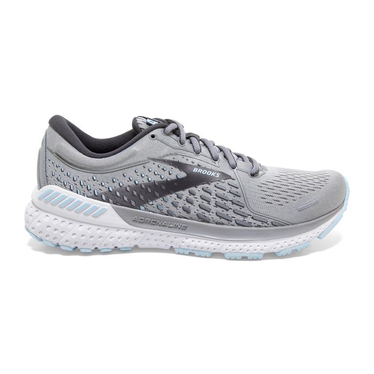 Brooks ADRENALINE GTS 21 Road Running Shoes Womens Canada - Oyster/Alloy/Light Blue (GWZ548693)